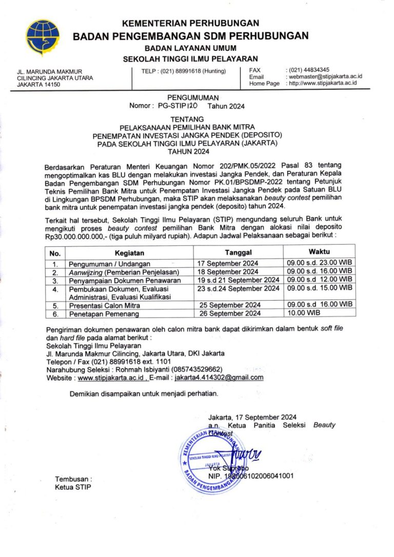 pelaksanaan-pemilihan-bank-mitra-penempatan-investasi-jangka-pendek-deposito-pada-stip-jakarta-tahun-2024